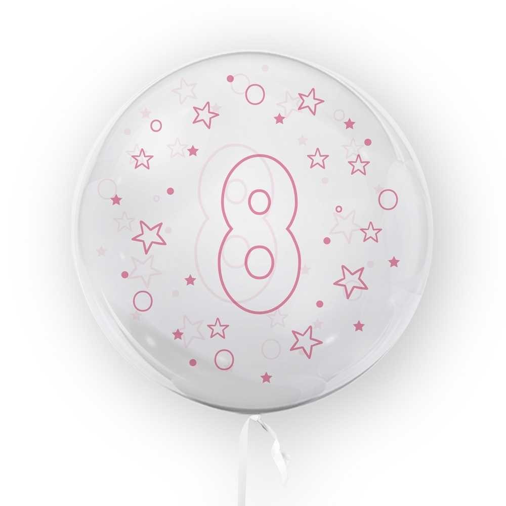 Balon transparent, 45 cm - cifra 8, fete - TUBAN TB3691 13.445378
