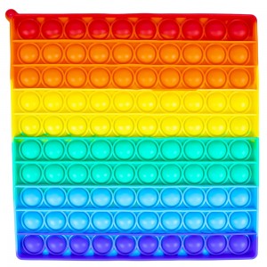 Jucarie senzoriala, antistres, curcubeu, XL, 20x20x1,5 cm - Patrat 116594 25.210084