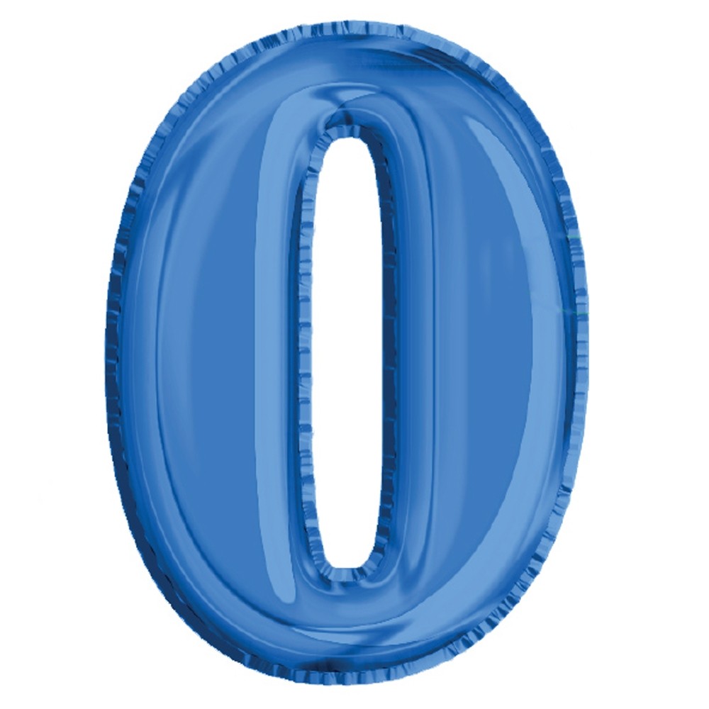 Balon, folie aluminiu, albastru, cifra 0, 40 cm 14064-0 0