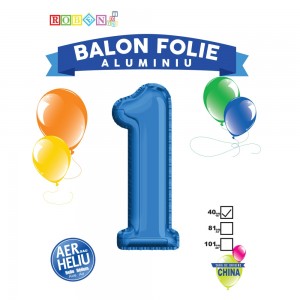 Balon, folie aluminiu, albastru, cifra 1, 40 cm 14064-1 2.521008