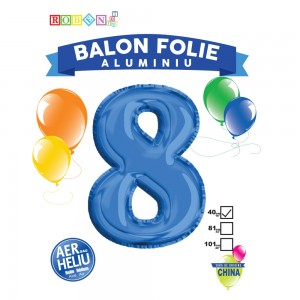 Balon, folie aluminiu, albastru, cifra 8, 40 cm 14064-8 2.521008