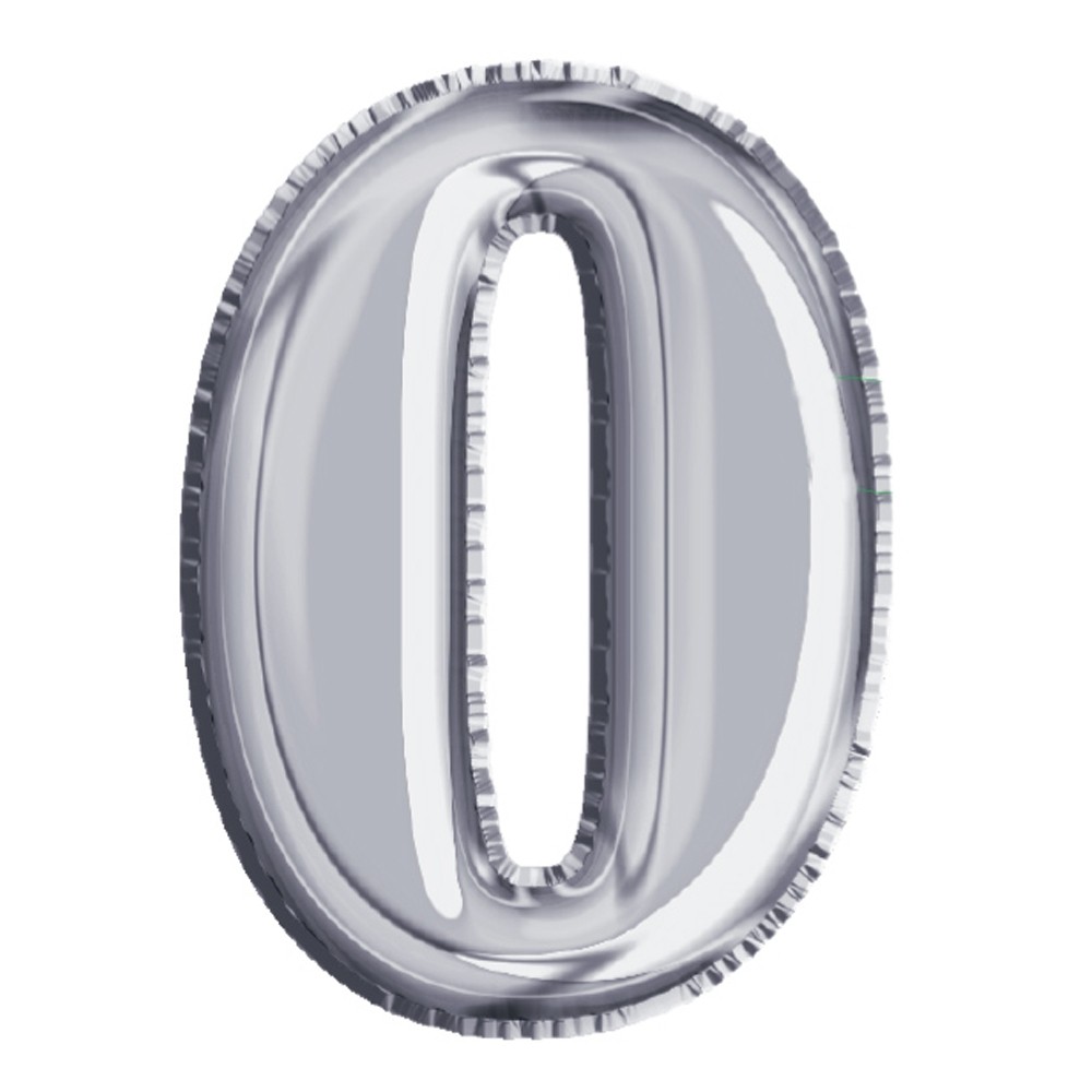 Balon, folie aluminiu, argintiu, cifra 0, 40 cm 14062-0 2.521008