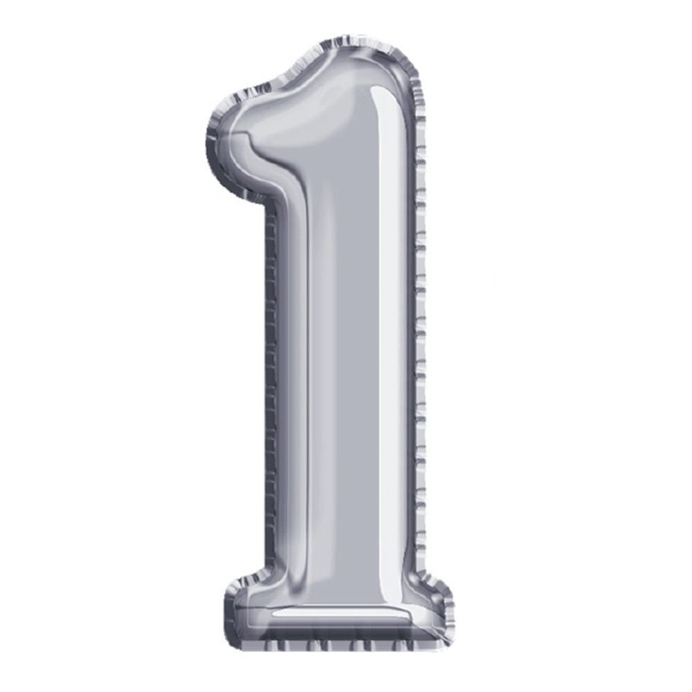 Balon, folie aluminiu, argintiu, cifra 1, 40 cm 14062-1 2.521008