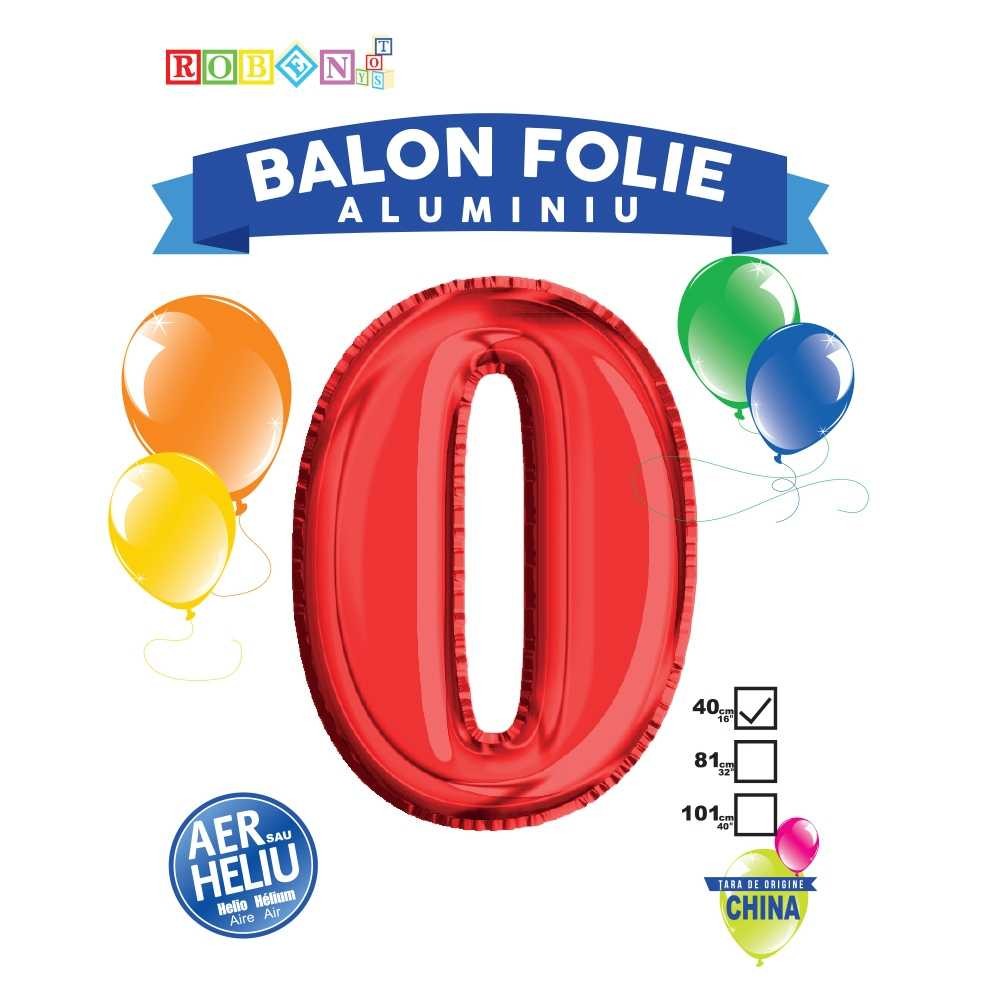 Balon, folie aluminiu, rosu, cifra 0, 40 cm 14063-0 2.521008