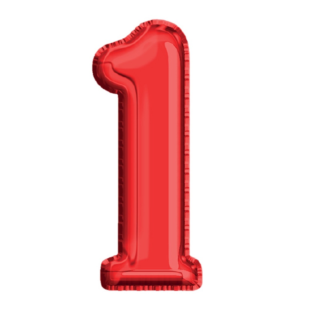 Balon, folie aluminiu, rosu, cifra 1, 40 cm 14063-1 2.521008