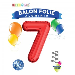 Balon, folie aluminiu, rosu, cifra 7, 40 cm 14063-7 2.521008