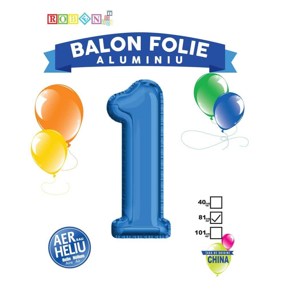 Balon, folie aluminiu, albastru, cifra 1, 81 cm 18164-1 5.462185