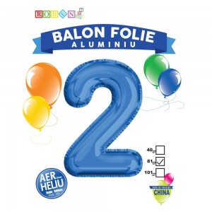 Balon, folie aluminiu, albastru, cifra 2, 81 cm 18164-2 0