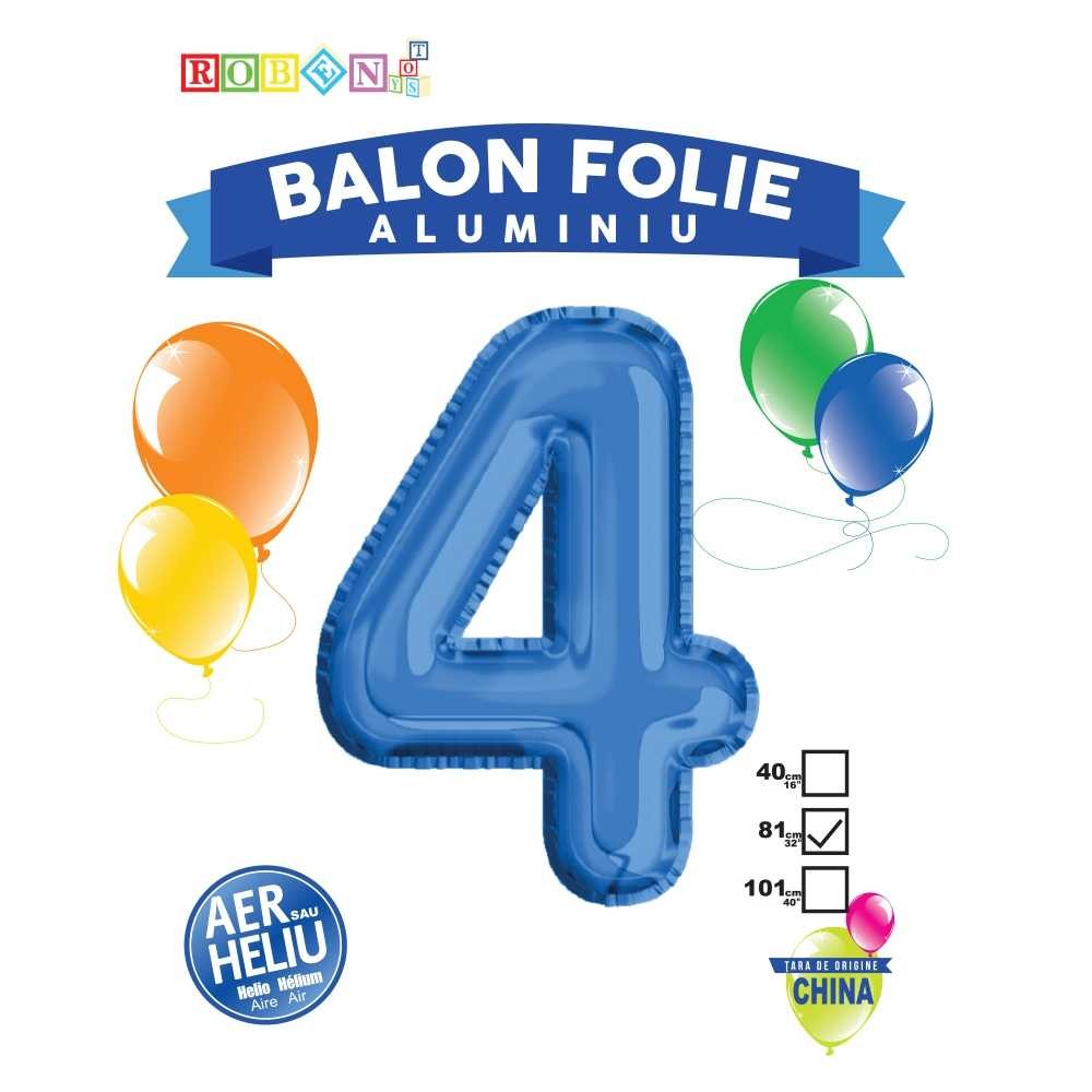 Balon, folie aluminiu, albastru, cifra 4, 81 cm 18164-4 5.462185