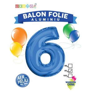 Balon, folie aluminiu, albastru, cifra 6, 81 cm 18164-6 5.462185