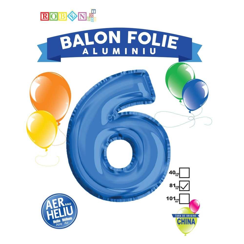 Balon, folie aluminiu, albastru, cifra 6, 81 cm 18164-6 5.462185