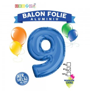 Balon, folie aluminiu, albastru, cifra 9, 81 cm 18164-9 0