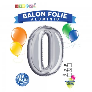 Balon, folie aluminiu, argintiu, cifra 0, 81 cm 18162-0 5.462185