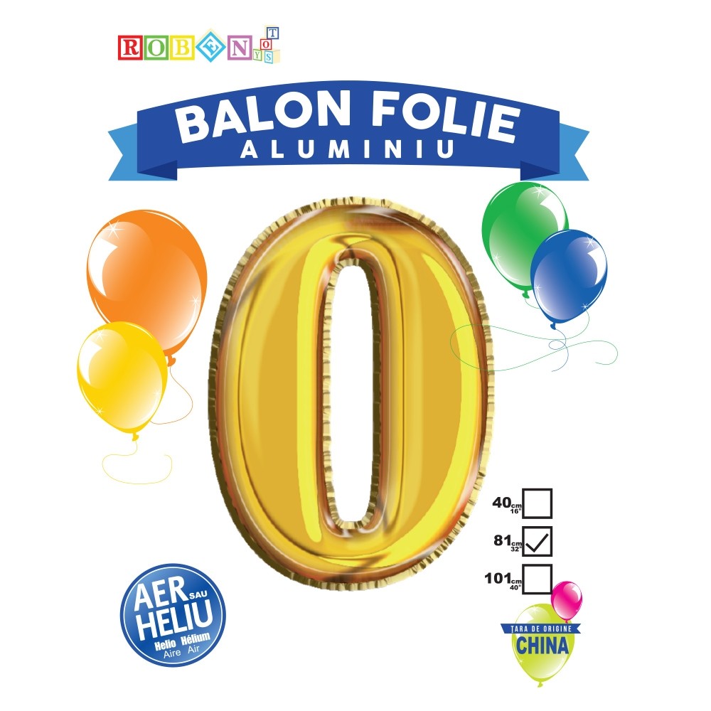 Balon, folie aluminiu, auriu, cifra 0, 81 cm 18161-0 5.462185