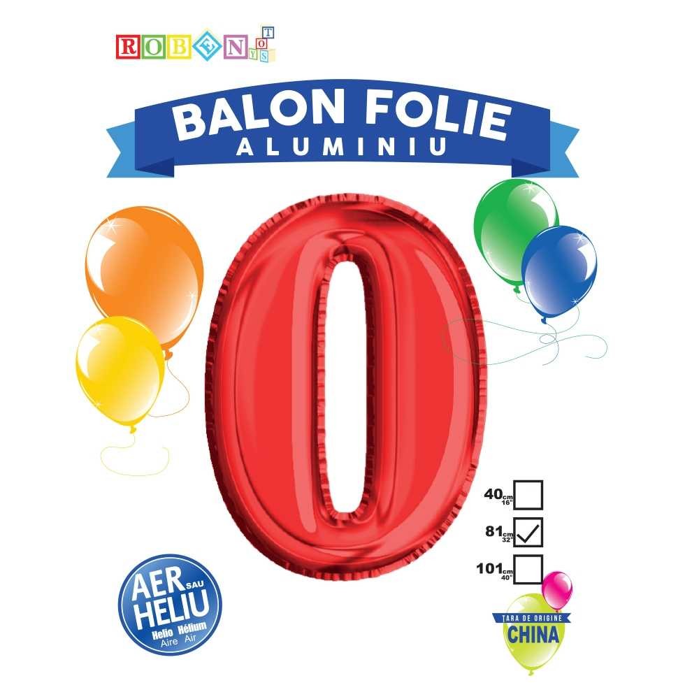Balon, folie aluminiu, rosu, cifra 0, 81 cm 18163-0 5.462185