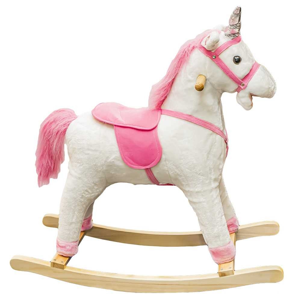 Unicorn balansoar, lemn + plus, roz, 78x28x68 cm XL210 0