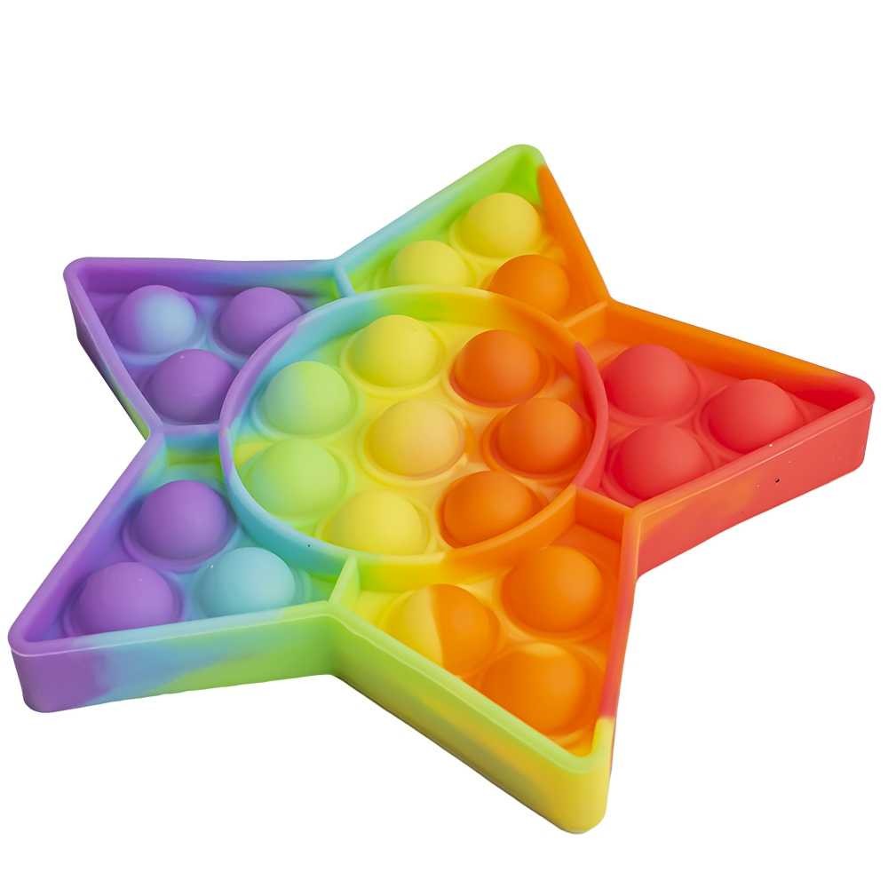 Jucarie senzoriala, antistres, curcubeu, 13,5x13,5x1,5 cm - Stea 116611 10.084034
