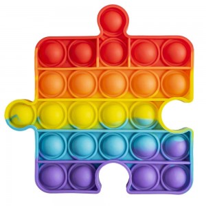 Jucarie senzoriala, antistres, curcubeu, 12,5x12,5x1,5 cm - Piesa puzzle 116616 11.764706