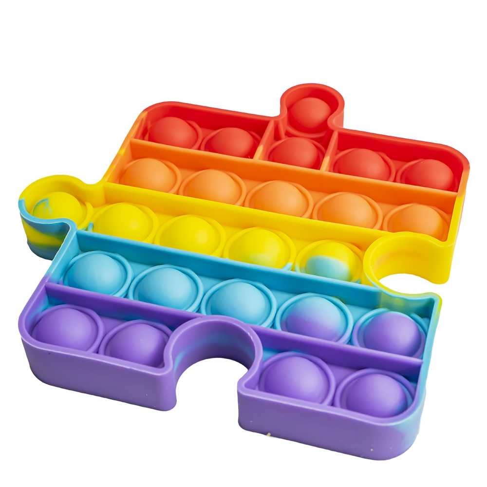 Jucarie senzoriala, antistres, curcubeu, 12,5x12,5x1,5 cm - Piesa puzzle 116616 11.764706