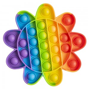 Jucarie senzoriala, antistres, curcubeu, 14,5x14,5x1,5 cm - Floare 116626 12.605042