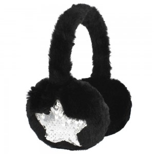 Casca protectie urechi, Neagra, cu blanita si paiete - STARPAK 477836 29.411765