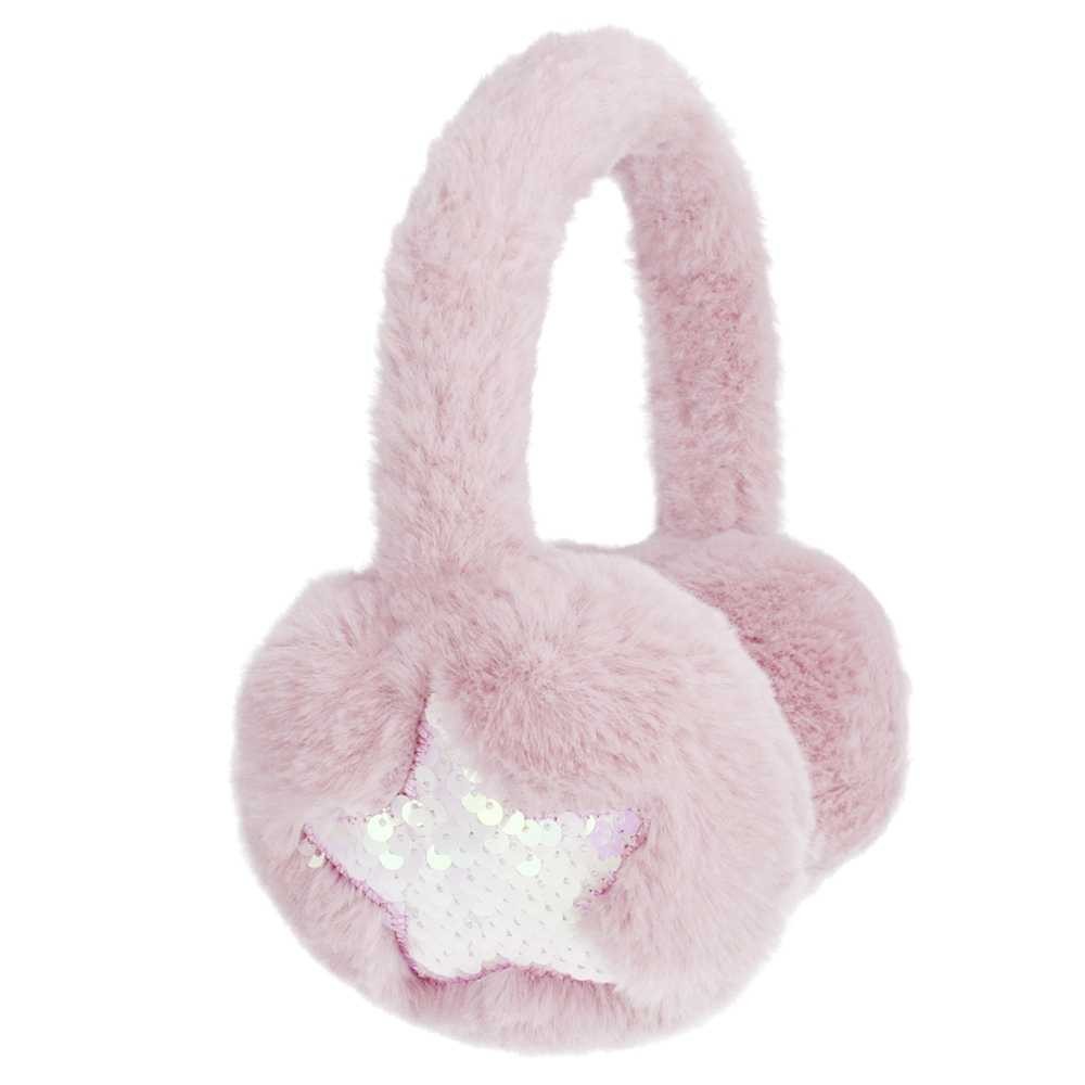 Casca protectie urechi, Roz, cu blanita si paiete - STARPAK 477835 29.411765