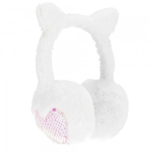 Casca protectie urechi, Alba, cu blanita si paiete - STARPAK 477833 33.613445