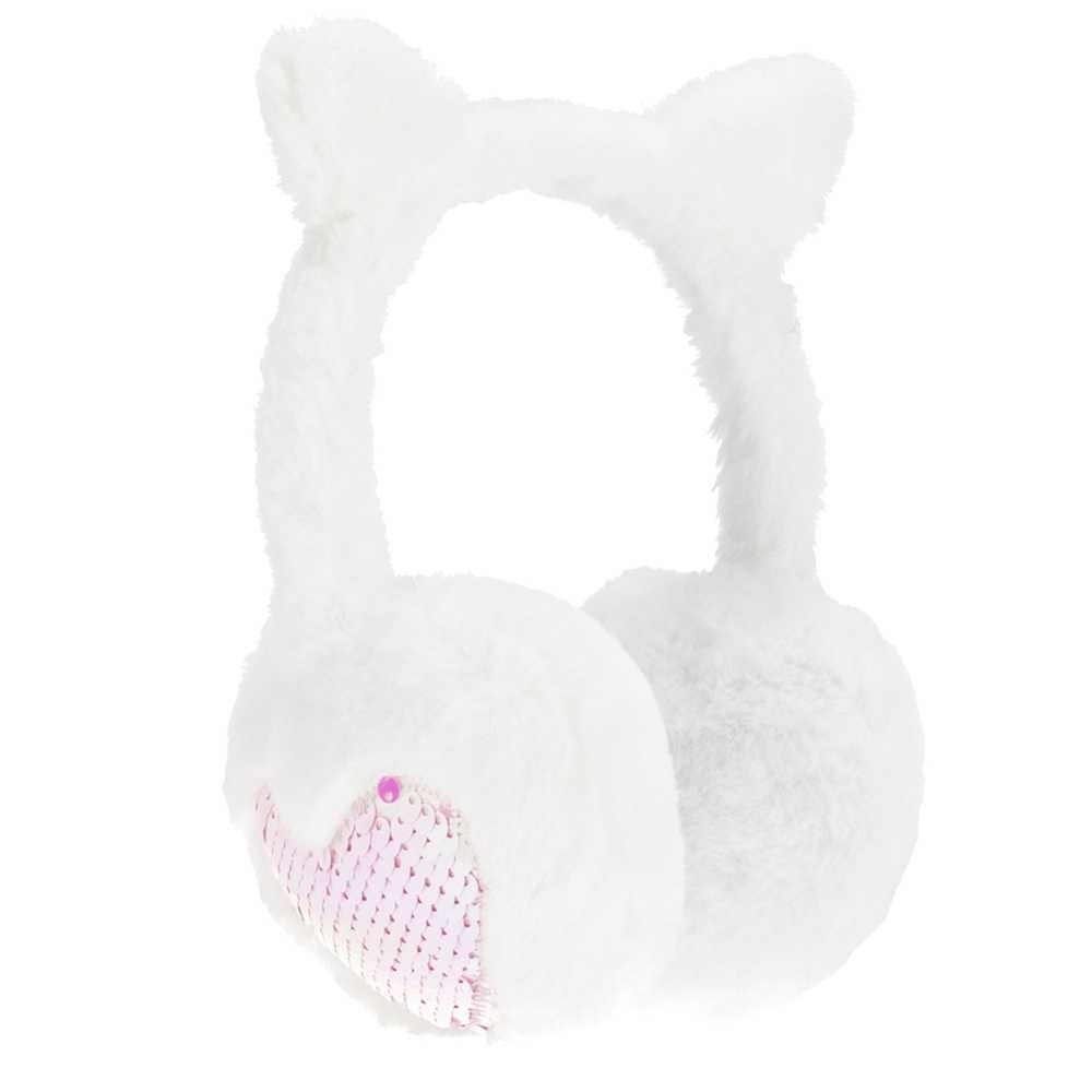 Casca protectie urechi, Alba, cu blanita si paiete - STARPAK 477833 33.613445