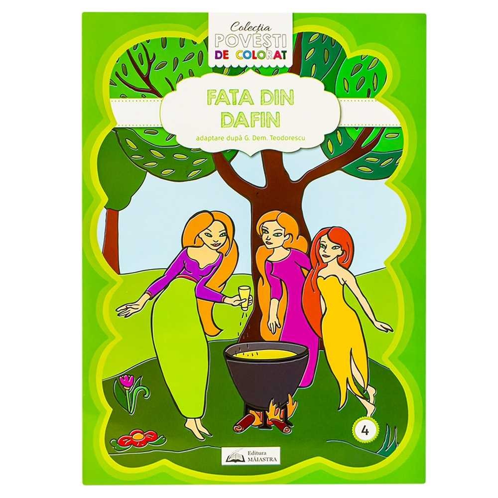 Carte de colorat A4, 28 pagini, Fata din dafin 4.201681