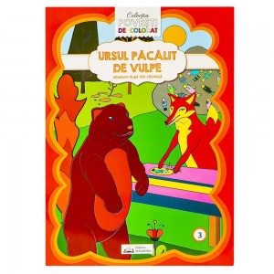 Carte de colorat A4, 28 pagini, Ursul pacalit de vulpe 4.201681