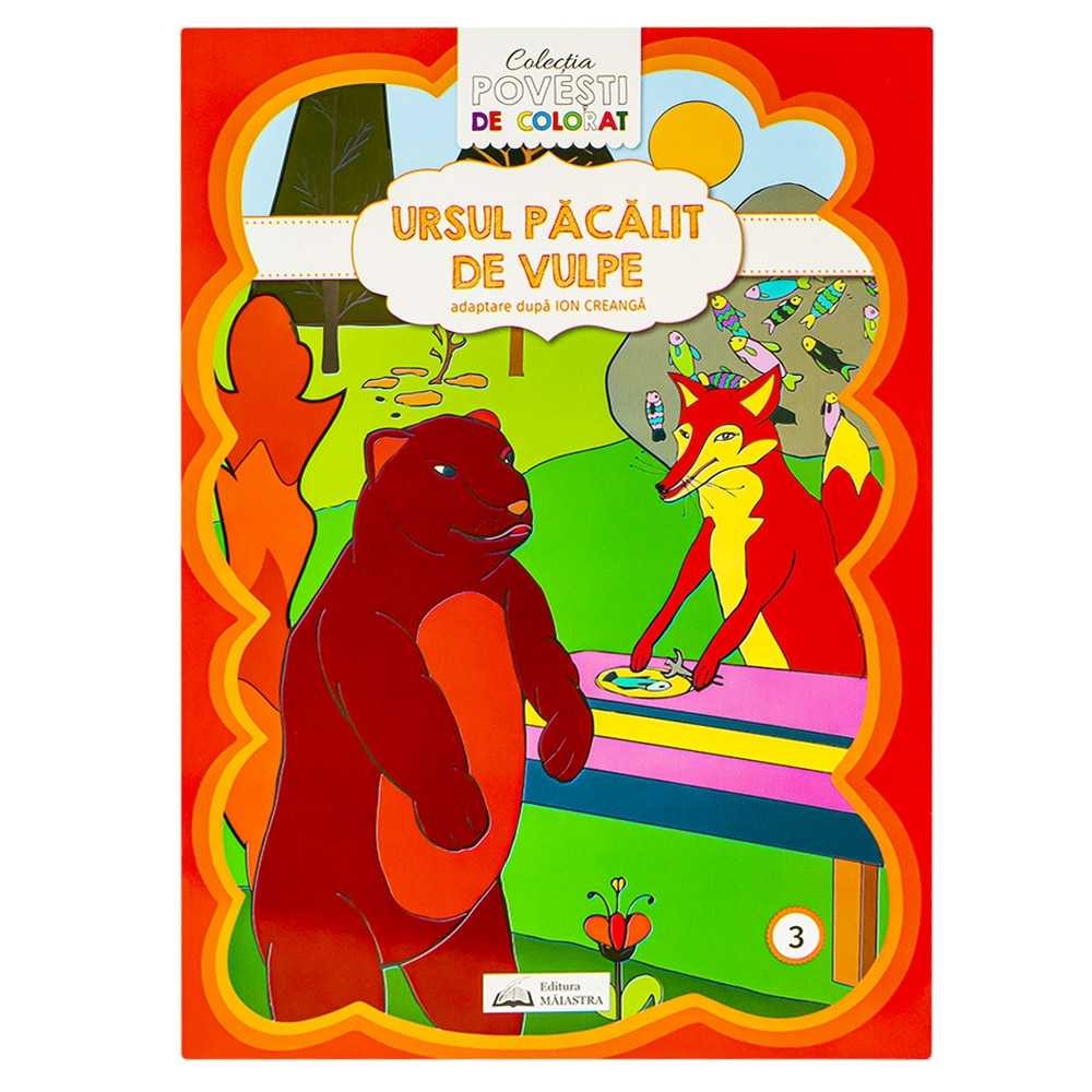 Carte de colorat A4, 28 pagini, Ursul pacalit de vulpe 4.201681