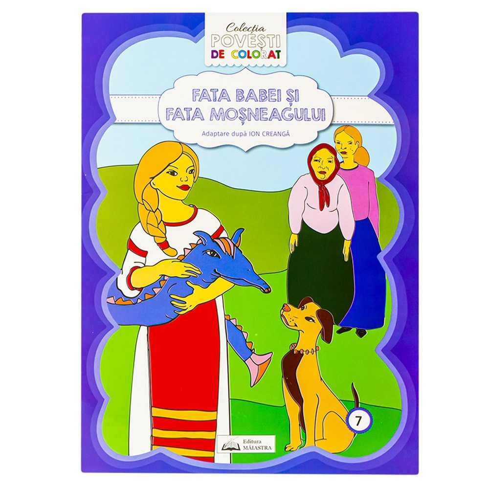Carte de colorat A4, 28 pagini, Fata babei si fata mosneagului 4.201681