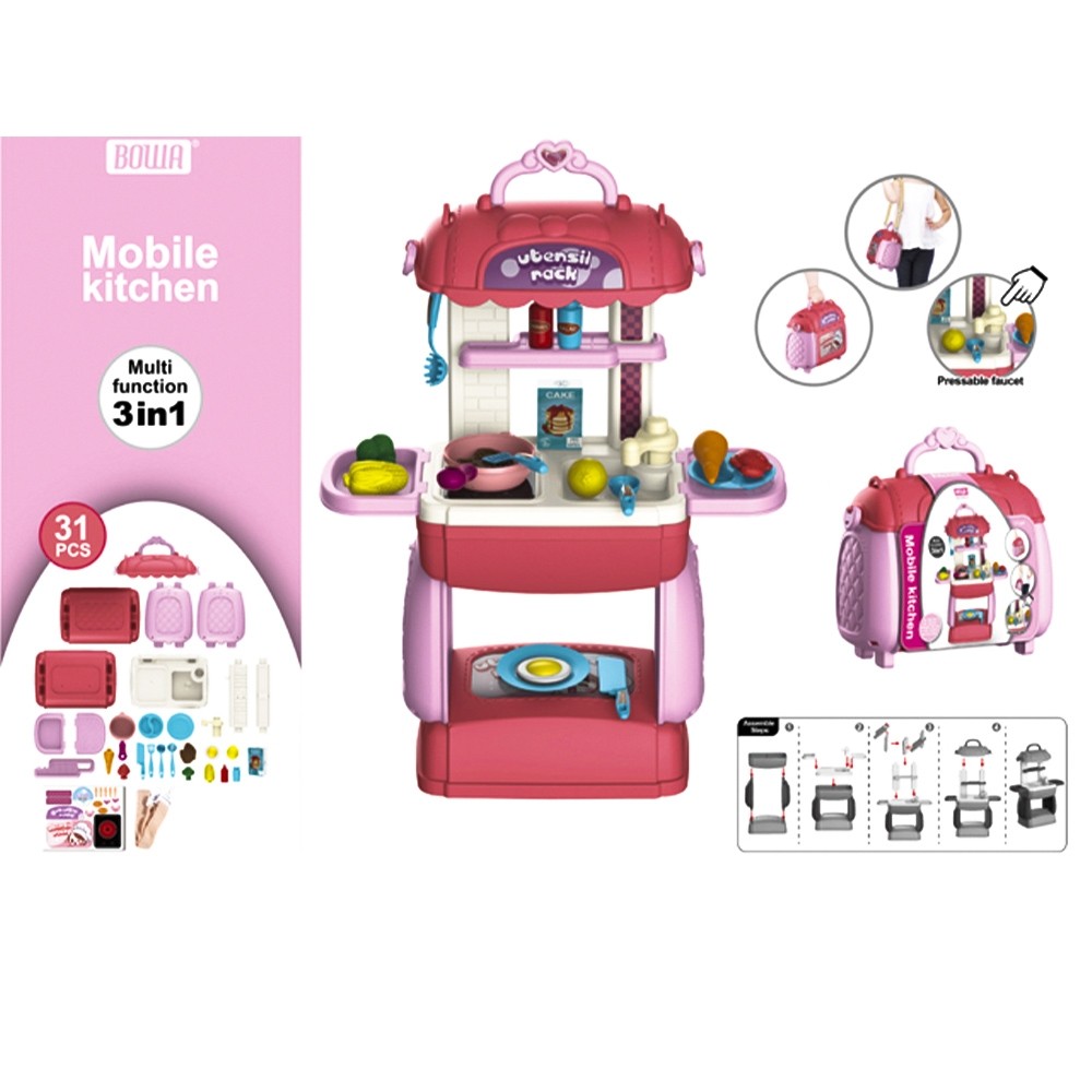 Play set bucatarie, in gentuta, 31 piese 8781P 67.226891