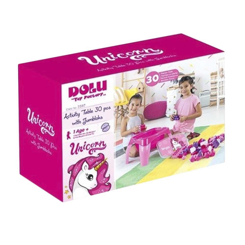 Masuta activitati, Roz - Unicorn+ 30 cuburi jumbo - DOLU 2598 88.235294