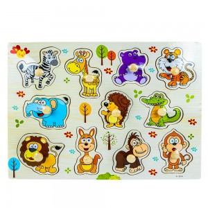 Puzzle din lemn, incastru, cu pioneze, Animale A-3014 26.890756