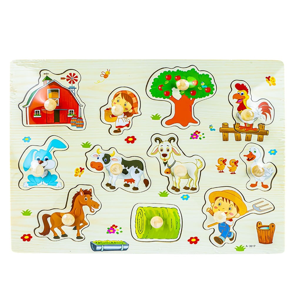Puzzle din lemn, incastru, cu pioneze, Ferma A-3017 26.890756