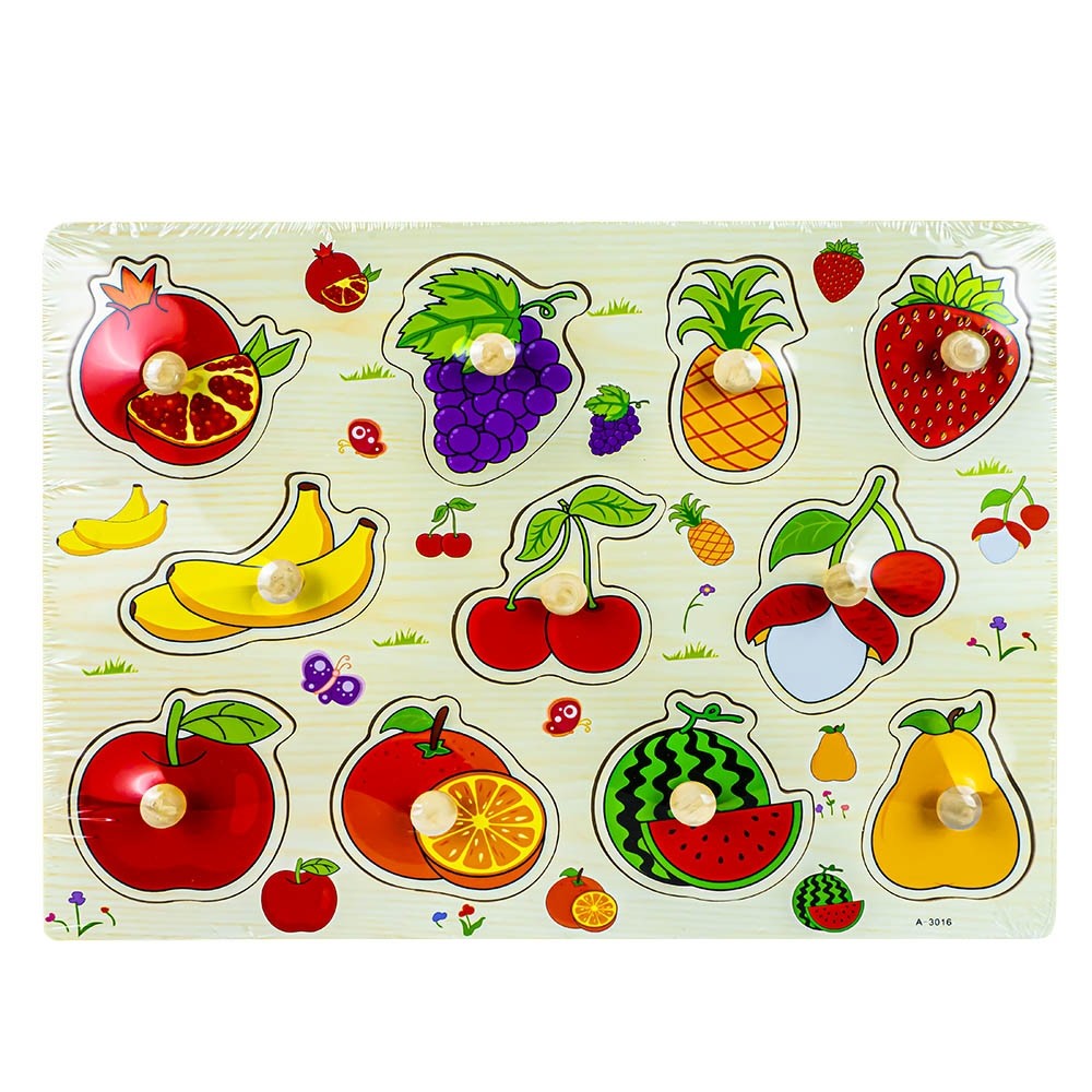 Puzzle din lemn, incastru, cu pioneze, Fructe A-3016 26.890756