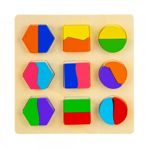 Puzzle din lemn, incastru, Forme geometrice KXM-603 16.806723