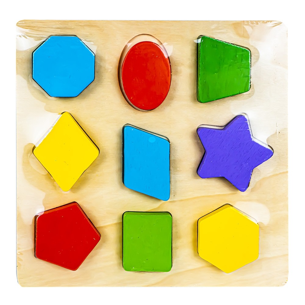 Puzzle din lemn, incastru, forme geometrice BX-118 15.966387