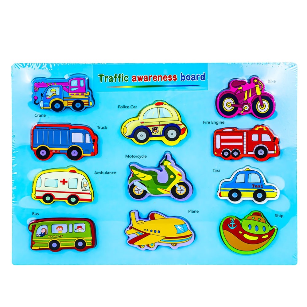 Puzzle din lemn, incastru, Vehicule 688-6 33.613445