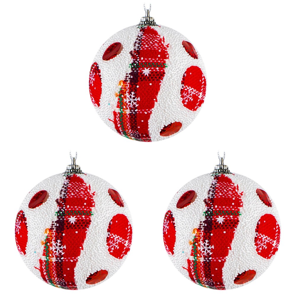 Globuri pom Craciun, 8 cm, 3 buc/set D-21056 13.445378