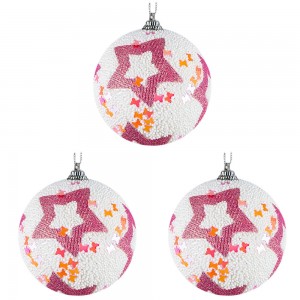 Globuri pom Craciun, 8 cm, 3 buc/set A2020-83 16.806723