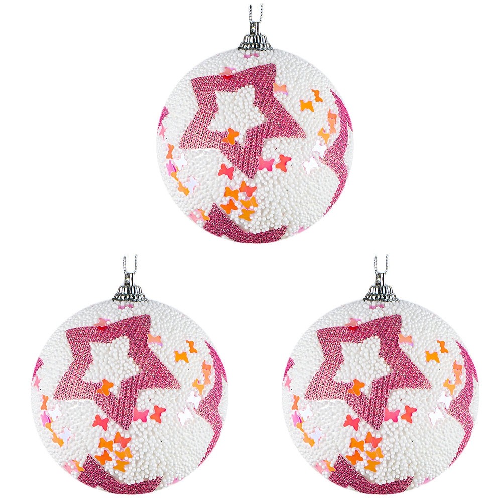 Globuri pom Craciun, 8 cm, 3 buc/set A2020-83 16.806723
