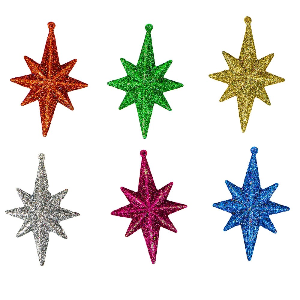 Ornament Craciun, Stea color, 8 cm, 6 buc/set AB21-006 4.201681