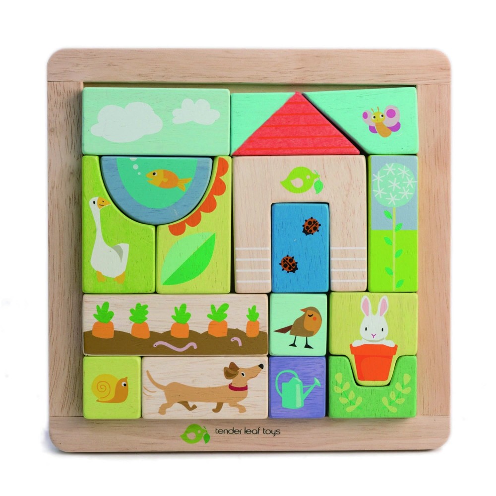 Puzzle educativ ilustratii din gradina, din lemn, 17 piese TL8454 125.210084