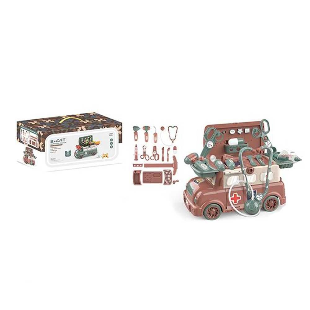 Ambulanta cu ustensile doctor, cu baterii, 22 piese XQ338-4B 113.445378