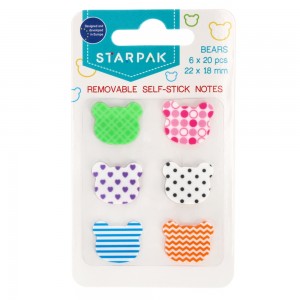 Notes adeziv Ursuleti, 22x18mm, 6x20/set - STARPAK 472873 5.042017