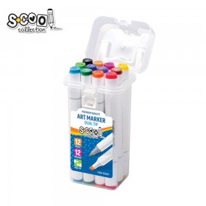 Markere cu 2 capete, 6mm-3mm, 12 cul/set - S-COOL SC1507 31.932773