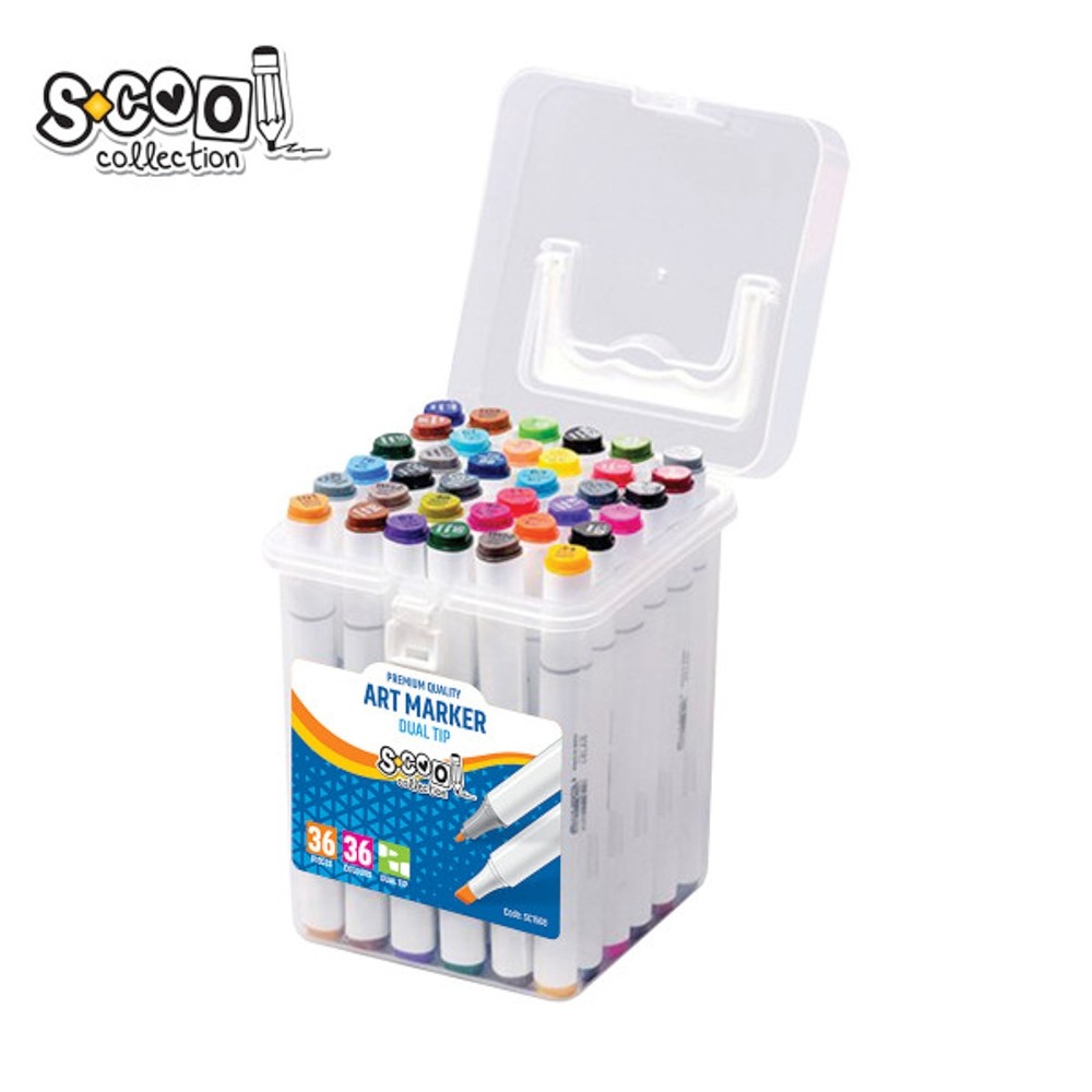 Markere cu 2 capete, 6mm-3mm, 36 cul/set - S-COOL SC1508 96.638655