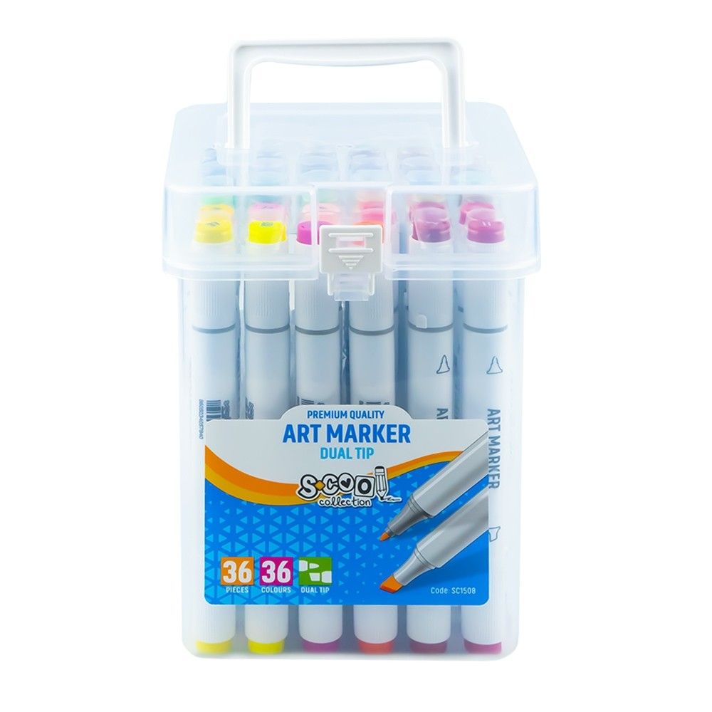 Markere cu 2 capete, 6mm-3mm, 36 cul/set - S-COOL SC1508 96.638655